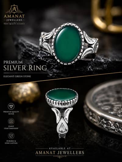 Italain Green stone ring