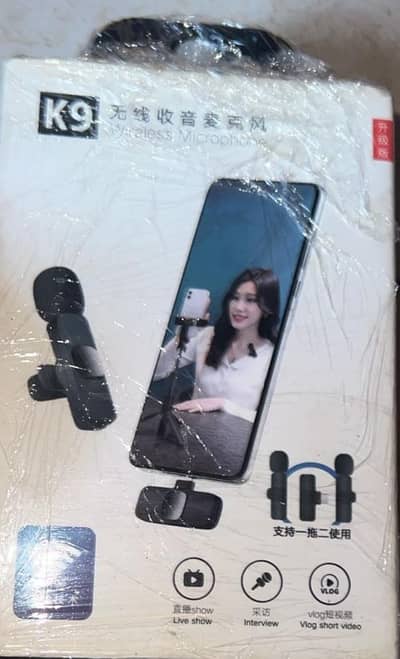 K9 Wireless Microphone Dual Mic Box Pack New