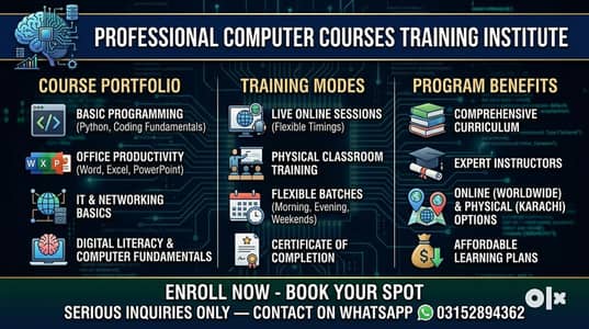 Professional Computer Courses – Online & Physical Training (Karachi)