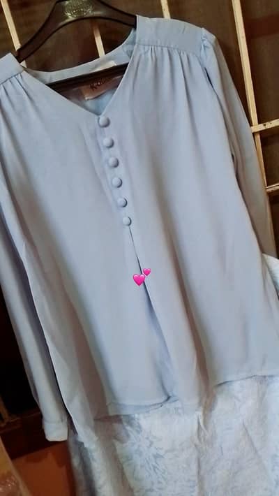 Ice blue skirt shirt