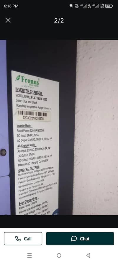 Fronus solar inverter pv3200
