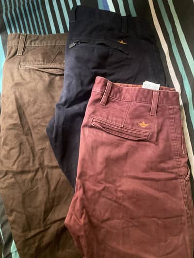 3 Original Dockers chinos bundle- brown, Maroon & navy blue-
