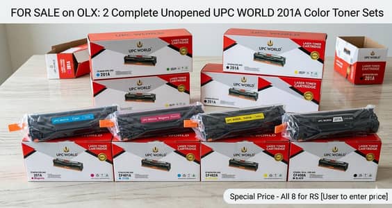 Complete UPC WORLD 201A Toner Cartridge Set for Sale - New/Unopened!