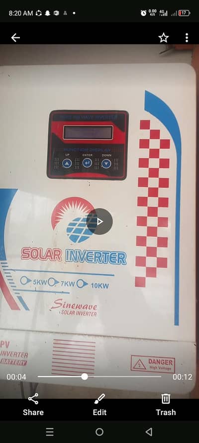 treena 585 watch 6 solar panel +inverter 7 kv + btry 11 plate +stand +