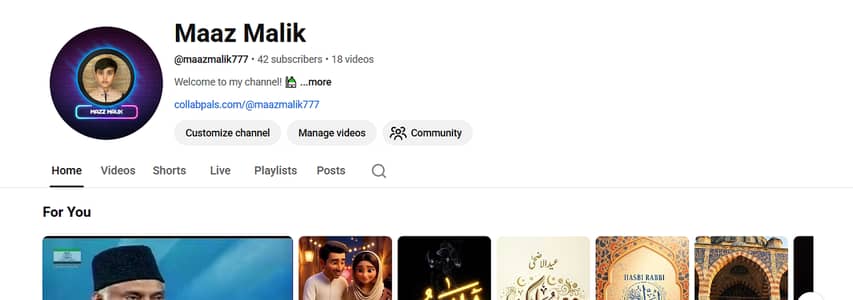  Maaz Malik - Islamic YouTube Channel | Quran, Naats, Duas & More