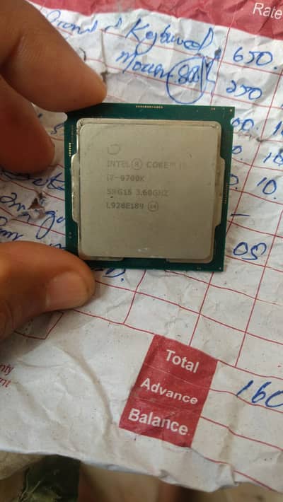 9Th Generation I7 9700k 3.6 Ghz intel processor  pulled out from brand