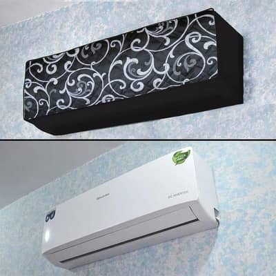 Air Conditioner Cover Waterproof Dust Proof Black White Swirl