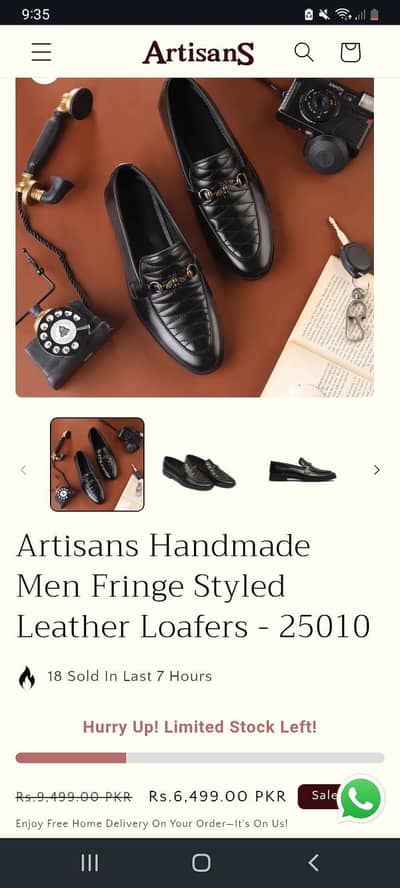 Artisans Handmade Men Fringe Styled Leather Loafers