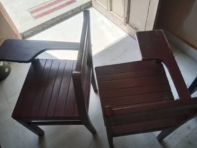 Study chairs with arm (wooden) for academy school