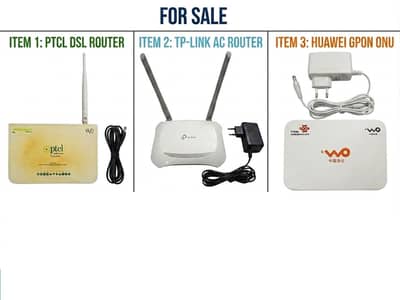 TP LINK+PTCL DSL ROUTER+HUAWEI ONU