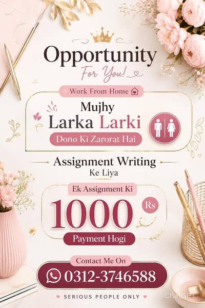 Online work, Online earning, Work from home, Assignment work