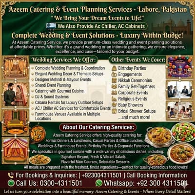 Catering & Restaurant Service / Live Kitchen / Event Planner / Shadi