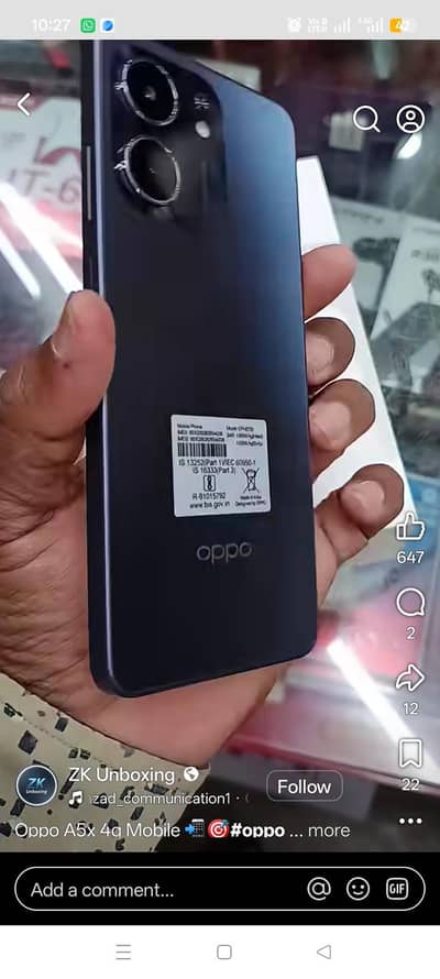 OPPO A5x 4-64  Condition 10 out of 10 All OK With charger and box