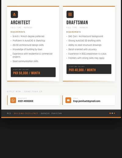 Need Architect and Drfatsman