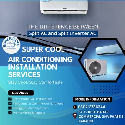 AC installation , Repair ,Split , Chiller, New & Old parts in karachi