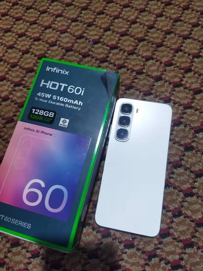 Infinix hot 60i 6+6 128gp full box  10/10 urgent sale
