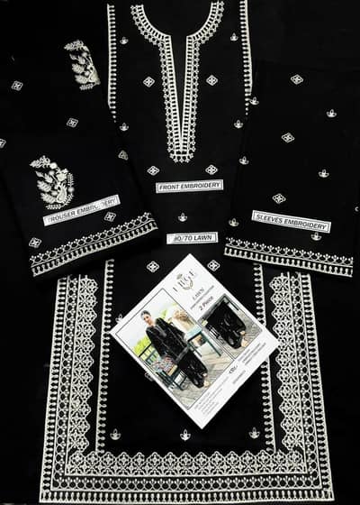 Black Embroidered 2 piece suit for weddings and parties