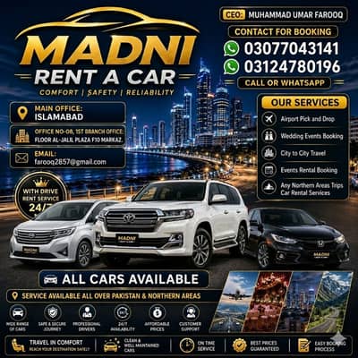 Rent a car/Car Rental near me/Car rental in Islamabad & Rawalpindi
