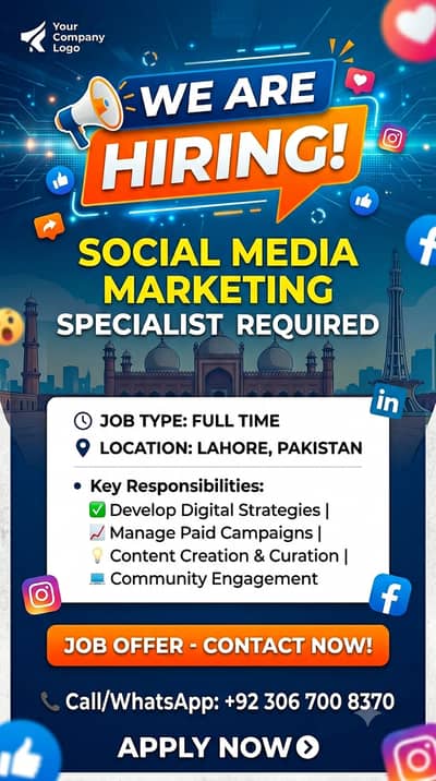 Social Media Marketing Executive Required  / Job for Social Media
