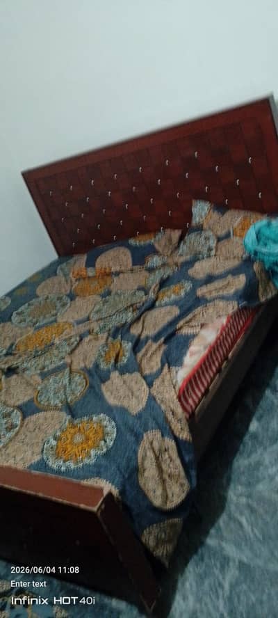 bed with side table + mattress sale