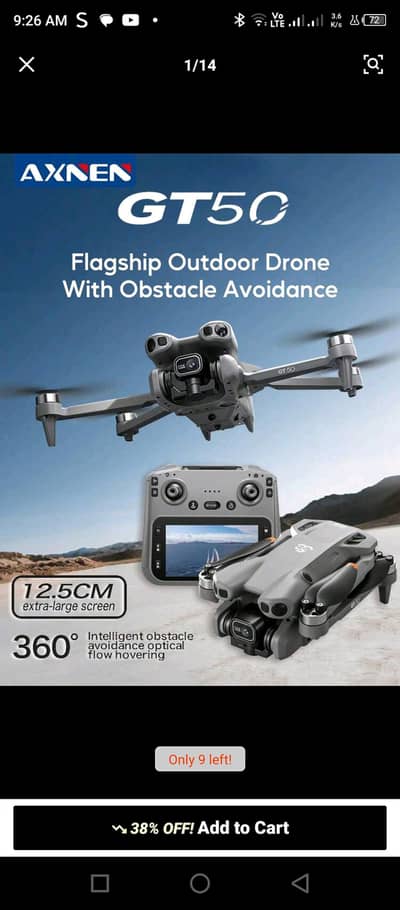 AXNEN Dual Camera Drone, Optical Flow Positioning Hovering, Foldable
