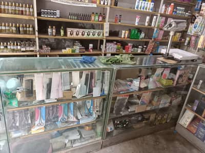 Glass Counter with Metal Frame