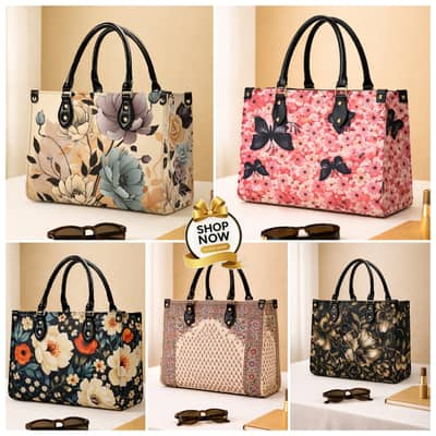 Premium Floral Print Shoulder Bags with Top Handle