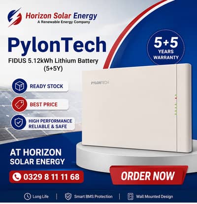 PylonTech FIDUS 5.12kWh Lithium Battery (5+5 Years Warranty) | Ready