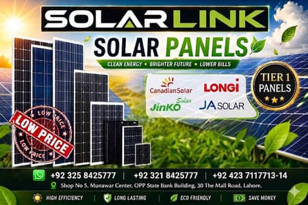 Solar Plates/Canadian/Jinko/Longi/JA Solar | Whole Sale Rates