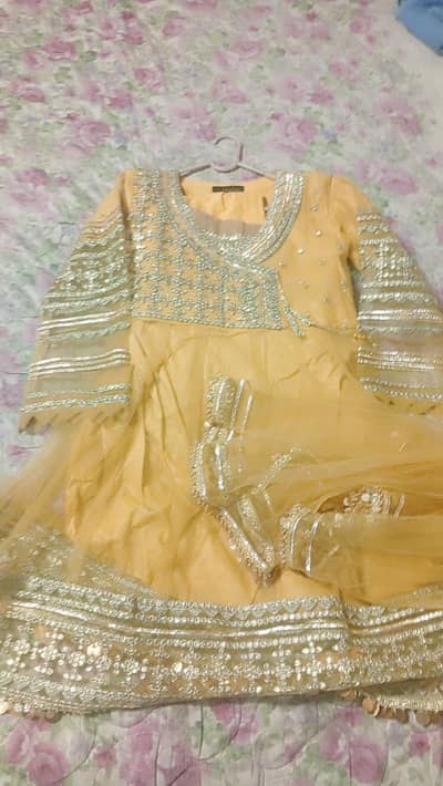 3pc net frock hota work