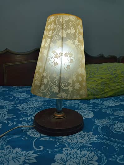 Wooden side table Lamp with Free Bulb