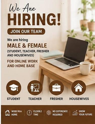 Urgently hiring male and female