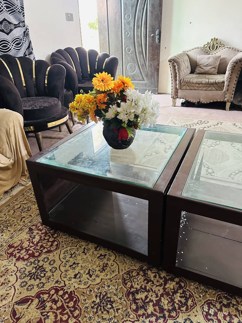 Solid wood 3/2/1 sofa set + centre table 1