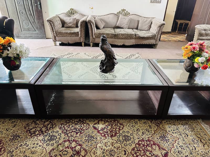 Solid wood 3/2/1 sofa set + centre table 6