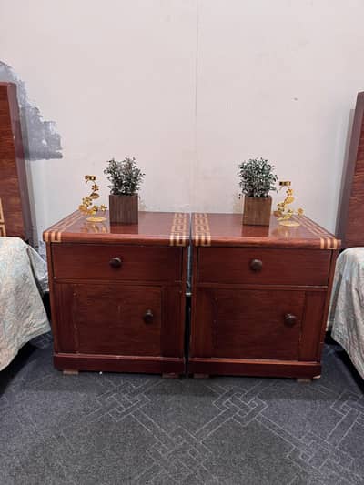 single bed set with side tables and mattress
