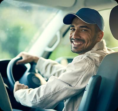 Driver with car