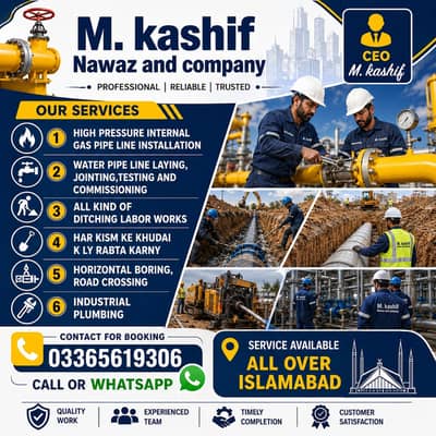 Professional Gas & Water Pipeline Installation Services in Islamabad