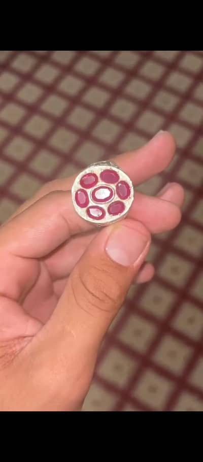 Pure silver ring pure yaqoot stone