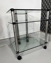 glass computer table,,printer trolley with wheels- Excellent condition