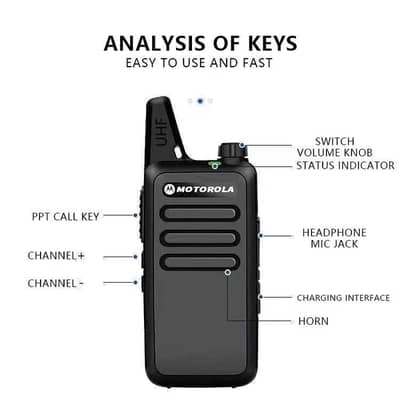 Motorola C1 Mini Walkie Talkie – Long Range UHF Two-Way Radio