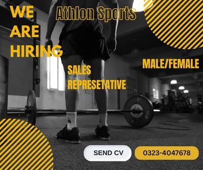 Hiring Male/Female Staff For  Sales Representative in Sports Store.