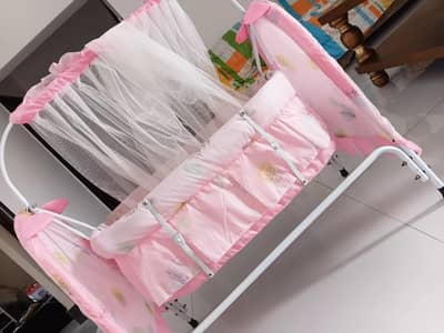 Baby swing bed foldable with net cover