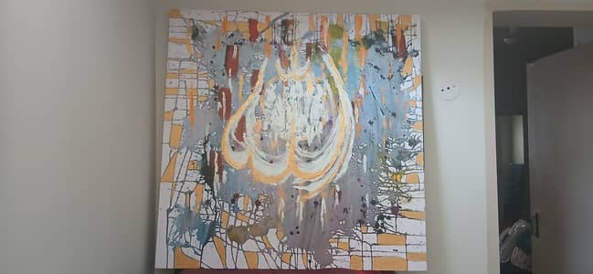 Allah abstract calligraphy 3ft ×3ft acrylics on canvas
