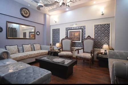 Flat for sale Gulshan block 10 A Akbar paradise 3 bed. D. D 3rd floor West open 1200 sqfeet Leased Main Rashid minhas road Alladin park k samne Lift Basement parking 24 hours light and water available Family visit only Demand 135 *Code(16517)*