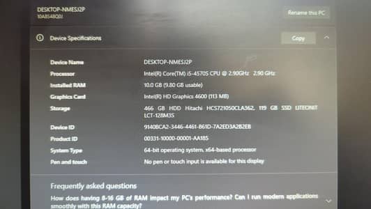 Intel(R) core(TM) i5-4570S System