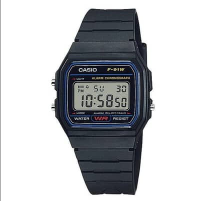 Casio F-91W wrist watch rubber strap