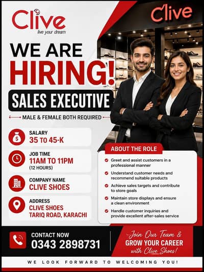Sales Executive Required | Urgent Hiring | Male & Female Jobs | Jobs