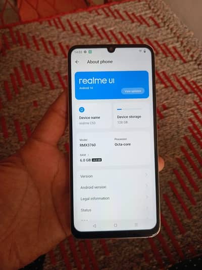 Realme c53 6/128 with box charger glass change