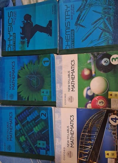 olevels Cambridge science books. Maths D1, D2, D3, D4, chemistry, phy
