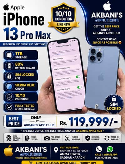 Apple iPhone 13 Pro Max 1TB | Sierra Blue | JV Sim Locked